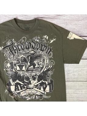 Vintage Y2k Throwdown MMA Fighting Skulls & Eagles T-shirt